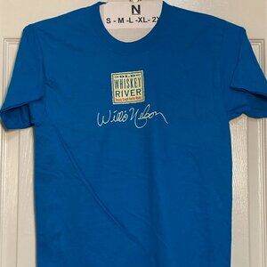 Willie Nelson Original Old Whiskey River tee blue sze small